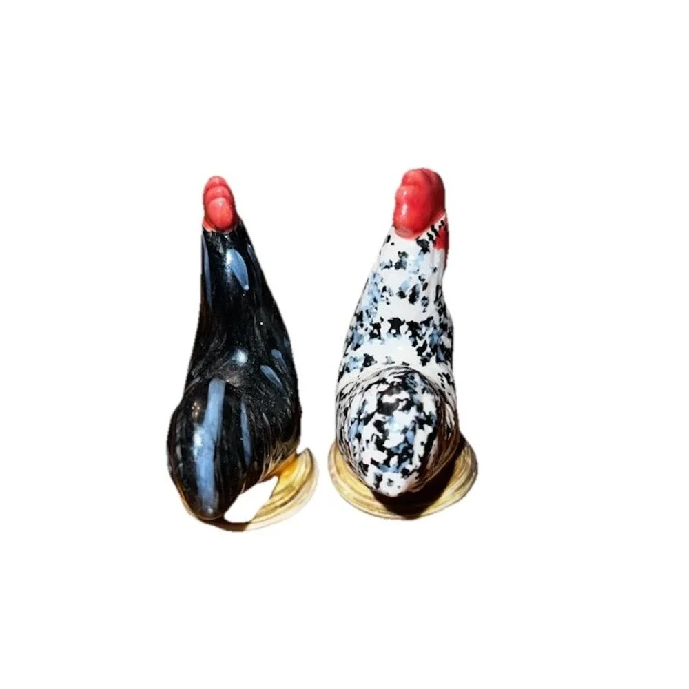 Vintage 1999 Enesco idb Rooster and Hen Figurines Set
